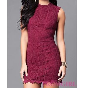 Maroon lace homecoming dress